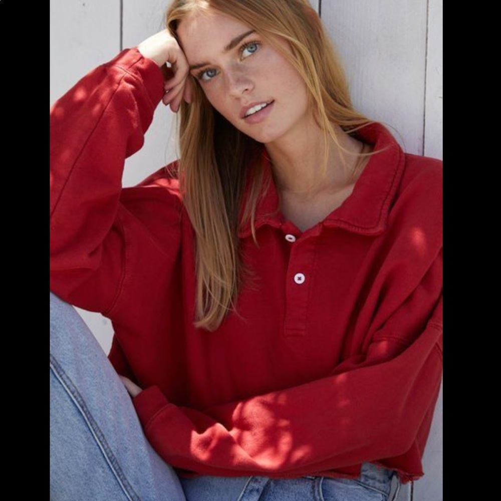 Brandy Melville x John Galt Crop long sleeve polo